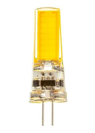 Led лампа g4 12v 5w тепла біла 3000к силікон cob2508 sivio