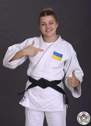 Кимоно для дзюдо champion ii с лицензией ijf | (белое/сине-желтые полосы | adidas j-ijf-smu
