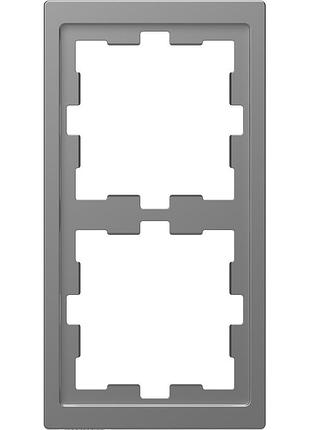 Рамка 2-постова merten d-life mtn4020-6536 нержавіюча сталь