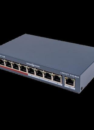 Комутатор мережевий poe gv-018-ai-8+1pg