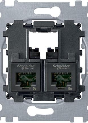 Механізм розетки 2хrj45 5 категорія utp merten mtn4575-0002