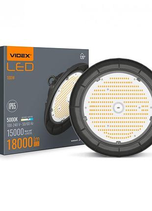 Led світильник висотний хайбей videx 100w 5000k 18000 чорний