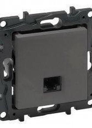 Niloe step розетка інформаційна rj45 cat5e utp, колір сталь