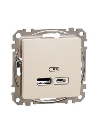 Usb розетка a+c 2.4a бежевий sedna design