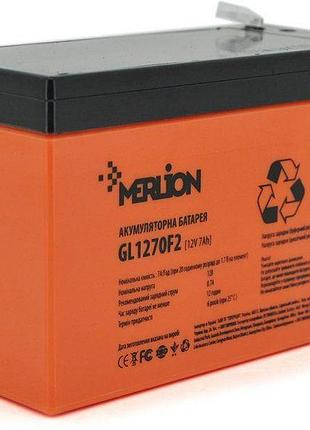 Акумулятор merlion gl1270f2 12v 7ah gel (гелевий, напруга 12 в...
