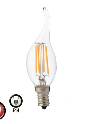 Філаментна лампа 4w e14 filament flame-4 horoz electric