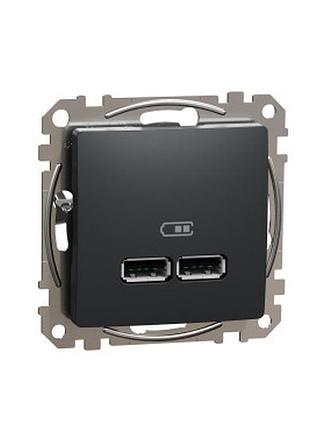 Розетка usb a+a 2.1a чорний sedna design