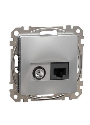 Розетка комбінована rj45 cat6 utp -tv алюміній sedna design