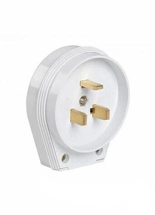 Вилка для електроплит однофазна із заземл біла lemanso lma314