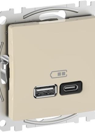 Usb розетка a+c 3a 45вт бежевий sedna design