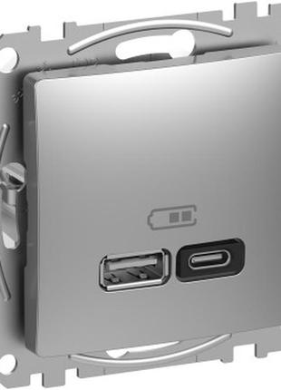 Розетка usb a+c 3a 45вт алюміній sedna design