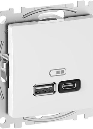 Розетка usb a+c 3a 45вт білий sedna design