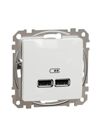 Розетка usb a+a 2.1a білий sedna design
