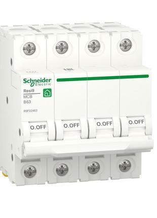 Автоматичний вимикач 4p 63a b 6ka schneider electric resi9 r9f...