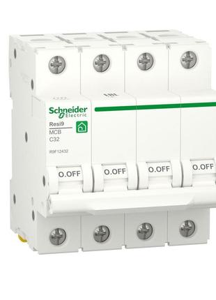 Автоматичний вимикач 4p 25a c 6ka schneider electric resi9 r9f...