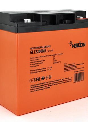 Акумулятор merlion gl12200m5 12v 20ah gel