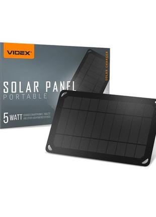 Портативний зарядний пристрій сонячна панель videx vso-f505u 5w