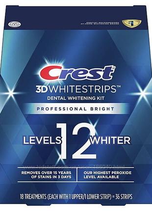 Мега відбілювання зубів crest bright professional 3d whitestrips