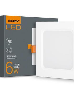 Led світильник back вбудований videx 6w 5000k квадрат