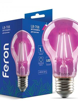 Фітолампа світлодіодна feron lb-708 8w e27