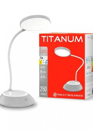 Led лампа настiльна з акумулятором titanum tltf-022g 7w 3000-6...