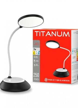 Led лампа настільна з акумулятром dc3 titanum tltf-022b 7w 300...