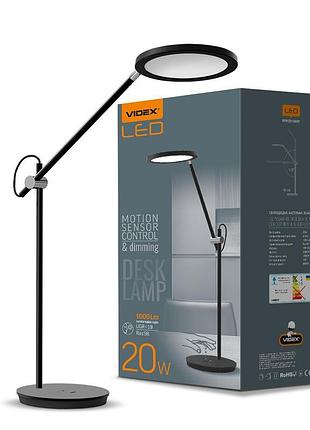 Led настільна лампа videx tf15b 20w 4100k чорна