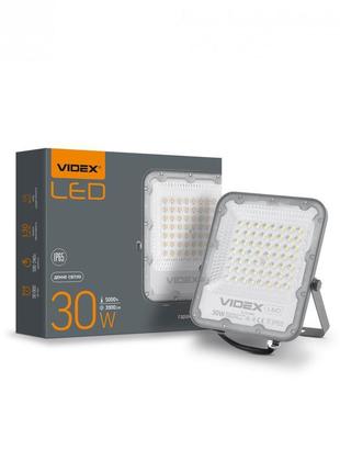 Led прожектор videx premium vl-f2-305g 30w 5000k сірий