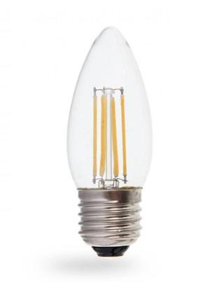 Світлодіодна лампа feron lb-68 4w 2700k e27 філамент свічка ди...2 фото