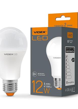"сенсор" led лампа videx a60e 12w e27 4100k з сенсором руху