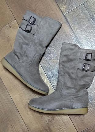 Черевики демісезонні чоботи 37р жіночі для дівчинки низький хід платформа, танкетка