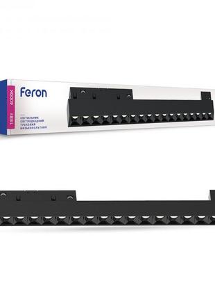 Магнітний трековий світильник feron mgn300 18w чорний