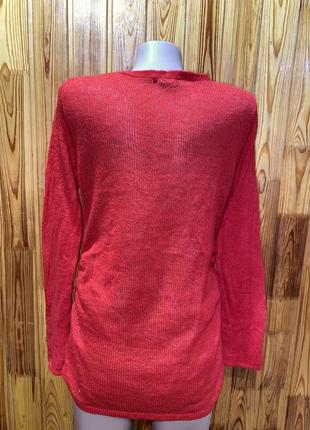 Красный мохеровый свитер,свитер-паутинка,свитер для беременных3 фото