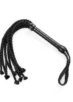 Ажурная плеть кошка из эко кожи art of sex - kani, цвет черный  китти