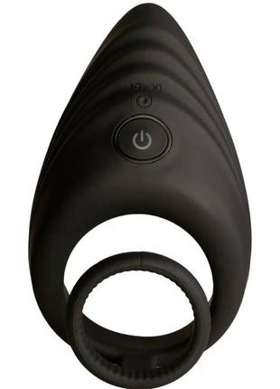 Вибро-эрекционное кольцо nexus enhance с петлей на мошонку, с рельефным стимулятором, черное китти