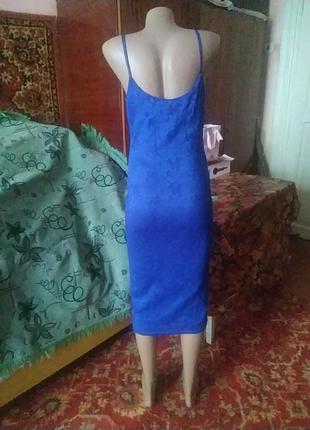 Синее ажурное платье 96% нейлон4 фото