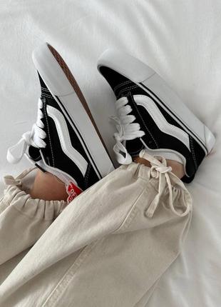 Женские кеды в стиле vans knu old skool black / white premium.7 фото