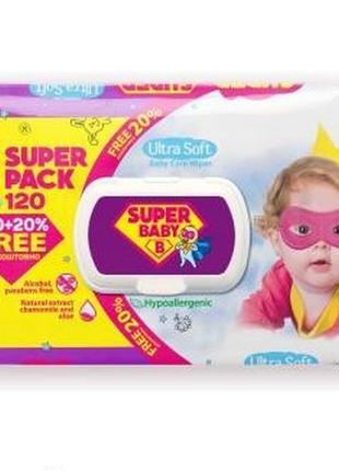 Серветка волога для дітей super baby superpack sensetive ромаш...