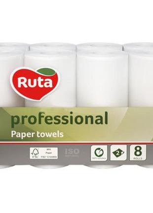 Рушники паперові ruta professional двошарові целюлозні 12,5 м ...