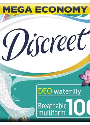 Щоденні гігієнічні прокладки discreet deo water lily (100 штук)