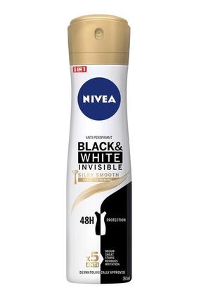 Антиперспірант nivea deo чорний і білий невидимий гладкий шовк...