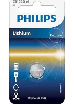 Батарейка cr1220 - 3.0v coin 1-blister (12.5 x 2.0) - lithium philips
