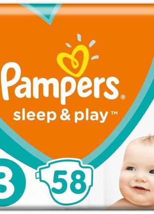 Підгузники pampers sleep & play розмір 3 (midi) 6-10 кг (58 пі...