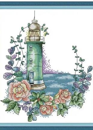 Набір для вишивання маяк 3 за нанесеною схемою,канва 14ст, розмір 17х23 набір для рукоділля