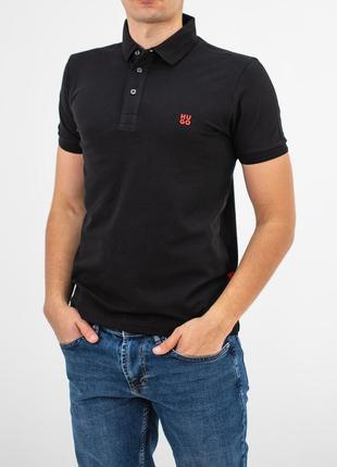 Поло мужское boss cotton-piqué regular-fit polo shirt with red logo hb-15269bl xl