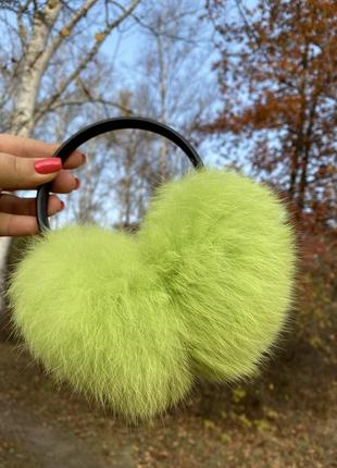 Меховые наушники из меха кролика в наличии много цветов