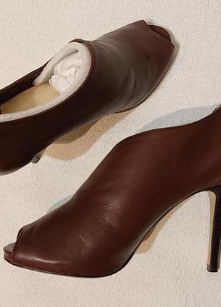 Жіночі ботильйони max studio 40 41 туфлі з відкритим носком шкіра