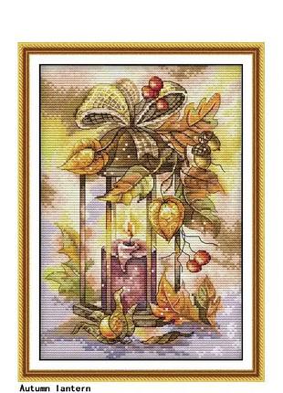 Набор для вышивки осень за нанесённой схемой ,канва 11ст, размер 29x20,5, набор для рукоделия
