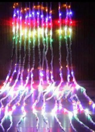 Світлодіодна гірлянда водоспад новорічна 480 led-лампочок 8 ре...8 фото