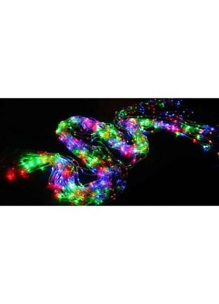 Мультиколірна гірлянда водоспад різдвяна 240 led-лампочок 8 ре...5 фото